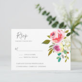 Pastel Blooms Fantasy Floral Wedding RSVP Karte (Stehend Vorderseite)