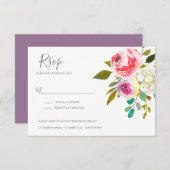 Pastel Blooms Fantasy Floral Wedding RSVP Karte (Vorne/Hinten)