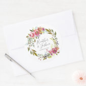 Pastel Blooms Fantasy Floral Wedding Runder Aufkleber (Umschlag)