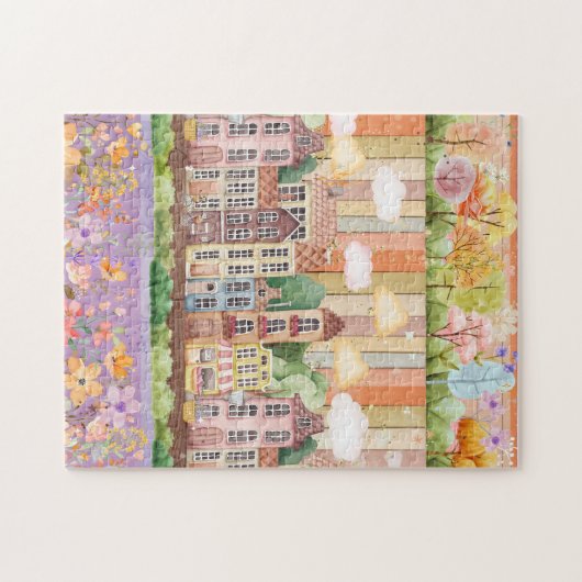 Pastel Blooms Nachbarschaft Puzzle (Horizontal)