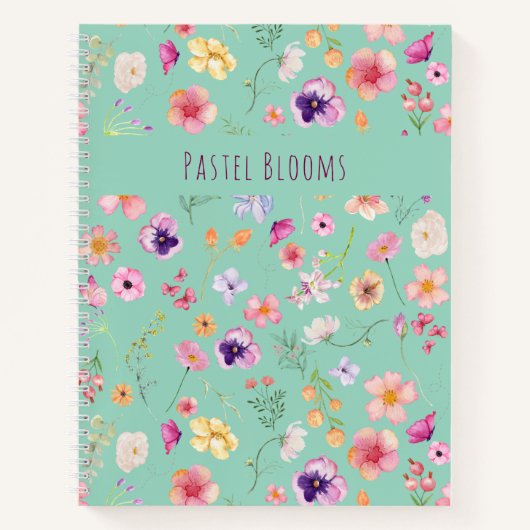 Pastel Blooms SpiralNotebook Notizblock (Vorderseite)