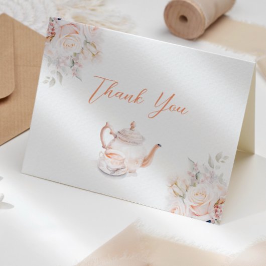 Pastel Blooms Tee Party Brautparty Dankeskarte