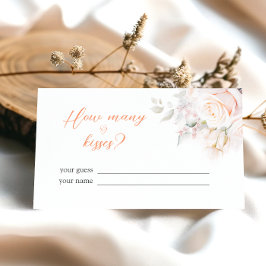 Pastel Blooms Wie viele Kisses Brautparty Game Begleitkarte