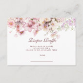 Pastel Blossom Baby Shower Diapper Raffle Begleitkarte (Vorderseite)