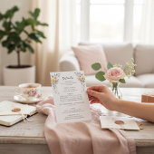 Pastel Blossom Botanical Wedding Details Card Begleitkarte