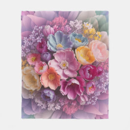Pastel Blossom Harmony Floral Elegante Fleecedecke