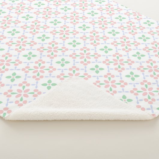 Pastel Blossom Meadow Tile Sherpadecke (3/4)