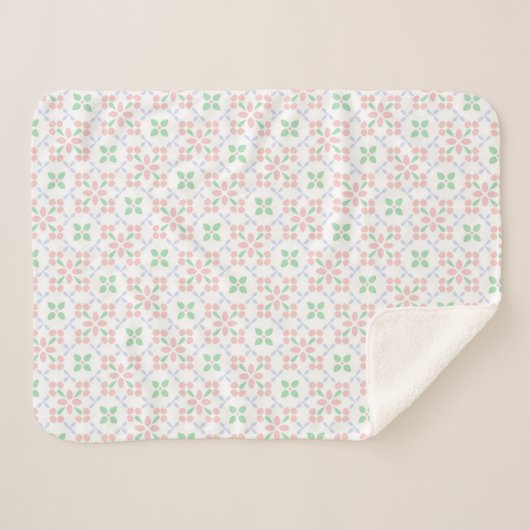 Pastel Blossom Meadow Tile Sherpadecke (Vorderseite (Horizontal))