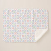 Pastel Blossom Mosaic Blanket Sherpadecke (Vorderseite (Horizontal))
