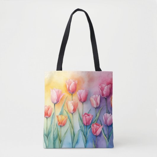 Pastel Blossom Tulips Tote Bag Tasche (Vorderseite)