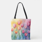 Pastel Blossom Tulips Tote Bag Tasche (Rückseite)