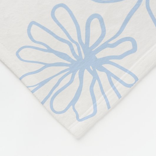 Pastel Blue Abstrakt floral Botanischer Garten Kun Fleecedecke (Ecke)