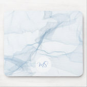 Pastel Blue Abstrakt Personalisiert Mousepad (Vorne)
