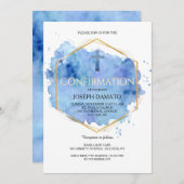 Pastel Blue Abstrakte religiöse Einladung (Vorne/Hinten)