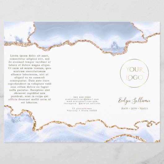 pastel blue agate brochure (Vorderseite)