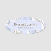 Pastel Blue Agate Name Tag Namensschild (Vorderseite)