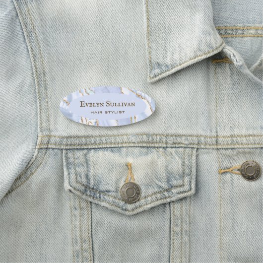Pastel Blue Agate Name Tag Namensschild (Beispiel)