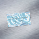 Pastel Blue Agate Silver Glitter Luxury Magnetische Visitenkarte (Beispiel)