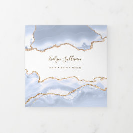 pastel blue Agate Trifold Brochure Dreifach Gefaltete Karte
