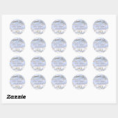 Pastel Blue Agate Vielen Dank Runder Aufkleber (Blatt)