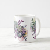 Pastel blue and pink succulents kaffeetasse (VorderseiteRechts)