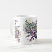 Pastel blue and pink succulents kaffeetasse (Vorderseite Links)