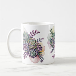 Pastel blue and pink succulents kaffeetasse