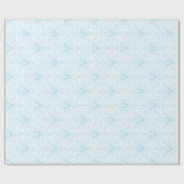 Pastel Blue And White Floral Pattern Geschenkpapier (Flach)