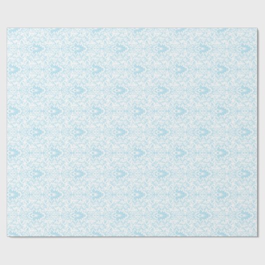 Pastel Blue And White Floral Pattern Geschenkpapier (Flach)