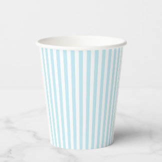 Pastel Blue and White Striped Paper Cups Pappbecher