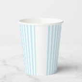 Pastel Blue and White Striped Paper Cups Pappbecher (Links)