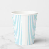 Pastel Blue and White Striped Paper Cups Pappbecher (Rechts)