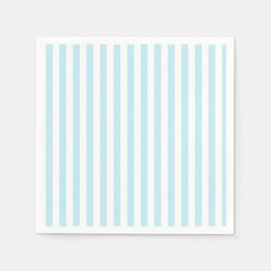 Pastel Blue and White Striped Paper napkin Serviette (Vorderseite)