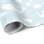 Pastel Blue Animal Shaped Clouds Geschenkpapier (Rolleneckpunkt)