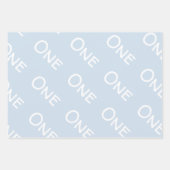 Pastel Blue Baby One Geburtstag Geschenkpapier Set (Vorderseite 3)