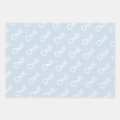 Pastel Blue Baby One Geburtstag Geschenkpapier Set (Vorderseite 2)
