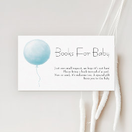 Pastel Blue Balloon Boy Baby Shower Books Request Begleitkarte
