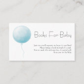 Pastel Blue Balloon Boy Baby Shower Books Request Begleitkarte (Vorderseite)