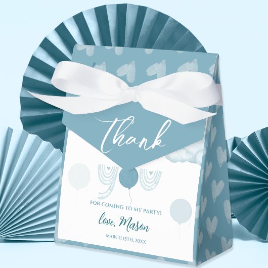 Pastel Blue Balloon & Cloud Boy Birthday Geschenkschachtel