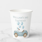 Pastel Blue Balloons & Car Geburtstagsparty - Pappbecher (Vorderseite)