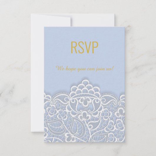 Pastel Blue bietet elegante uAwg RSVP Karte (Vorderseite)