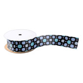 Pastel Blue & Black Polka Dots Niedlich Satinband (Spule)