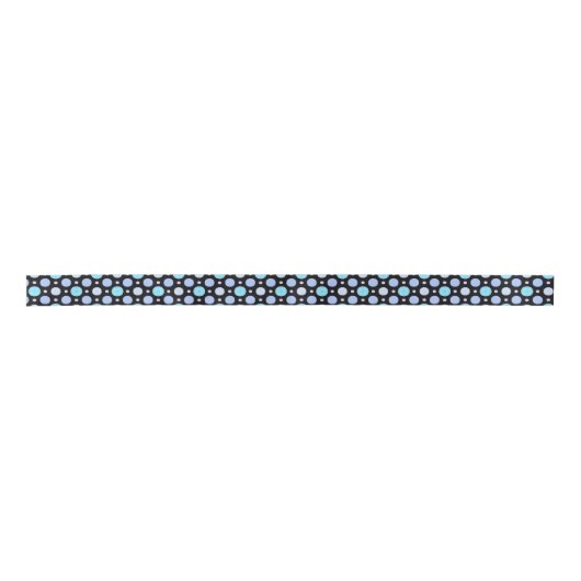 Pastel Blue & Black Polka Dots Niedlich Satinband (Vorderseite)