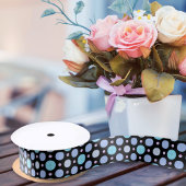 Pastel Blue & Black Polka Dots Niedlich Satinband