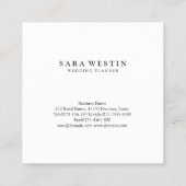 Pastel Blue Blätter Floral Monogram Wedding Planne Quadratische Visitenkarte (Rückseite)