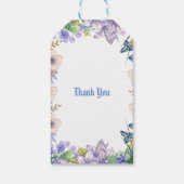 Pastel Blue Blooms Lila Lilac Floral Baby Dusche Geschenkanhänger (Rückseite)