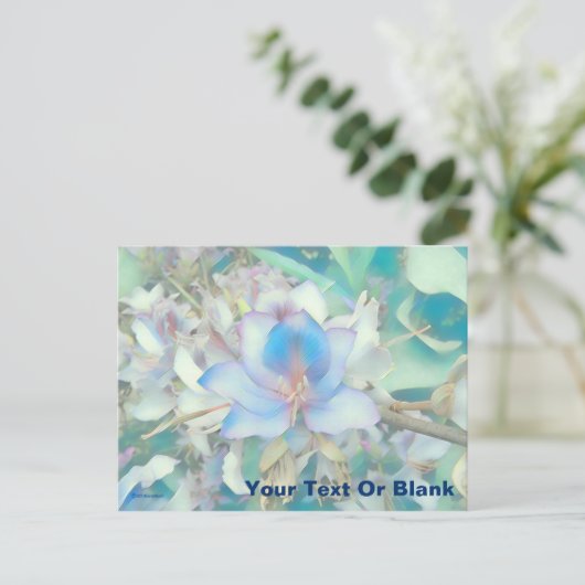 Pastel Blue Blossom Postkarte (Stehend Vorderseite)