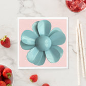 Pastel Blue Blume Blumensommer Hochzeit MCM Rosa Serviette (Beispiel)