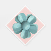 Pastel Blue Blume Blumensommer Hochzeit MCM Rosa Serviette (Ecke)
