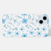 Pastel Blue Boho Blumenmuster-Blume Case-Mate iPhone Hülle (Rückseite (Horizontal))
